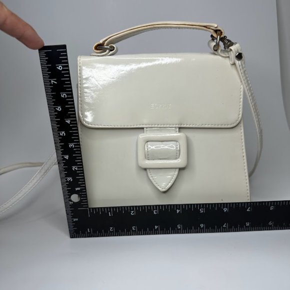 Vintage Y2K Esprit Shiny White Handled Mini Crossbody Bag - Picture 9 of 14